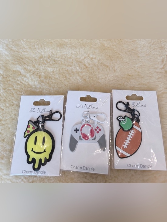 Ink & Barrel Other - Ink & Barrel Kids **Backpack Charm** Set Gamer Basketball and Smiley Face